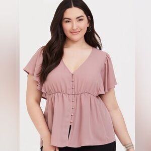 NWT TORRID FLUTTER SLEEVE BLOUSE